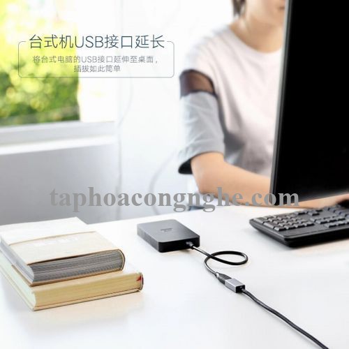 Ugreen 10494 0.5M màu Đen Cáp tín hiệu nối dài USB 3.0 dáng dây nhỏ cao cấp US115 30010494
